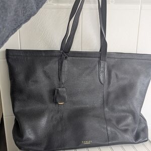 Black Pebbled Leather Tote Bag